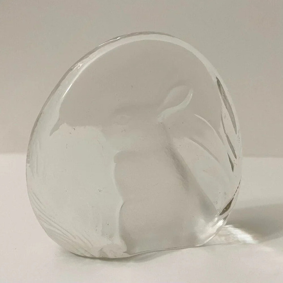 Vintage Crystal Easter Bunny Rabbit Paperweight Yugoslavia by Zajecar - Picture 14 of 15